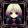 Gothic-Anime-Mädchen in einem Rahmen
