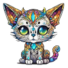 Bunte Chibi-Katze