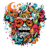 Motif de monstre fou