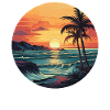 Île tropicale Sunset Palm Beach