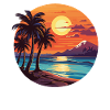 Island Tropical Beach Sunset
