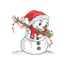 Cute dabbing snowman Christmas lights