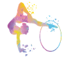 Gymnast with clubs Rhythmic gymnastics