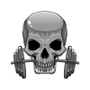 Skull Bodybuilder Barbell Bodybuilding