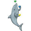 Dolphin juggler juggling