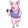 Bodybuilder cochon avec haltères