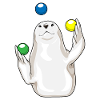 Seal juggler juggling