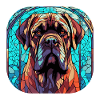 Farverig engelsk mastiff hunderace akvarel glas