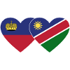 Liechtenstein Namibie Drapeau Coeur