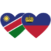 Namibia Liechtenstein Flag Heart
