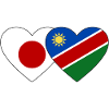 Japan Namibia Flag Heart