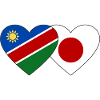 Namibia Japan Flag Heart