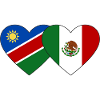 Namibia Mexico Flag Heart