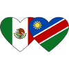 Mexico Namibia Flag Heart