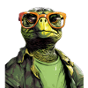 Cool turtle with sunglasses