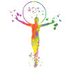 Gymnast with clubs Rhythmic gymnastics