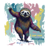 Sloth on the skateboard