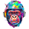 Affe mit Weltraumhelm