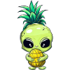 Ananashår Alien: Grøn & Sjov