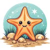 Kindergarten starfish summer holiday sea