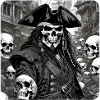 Pirate with skulls