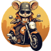 Souris cool sur la moto