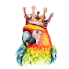 Monarch-Papagei: Bunter Comic-Vogel mit Krone