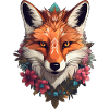Fox with flowers