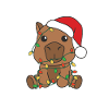 Capybara Christmas Winter Animals Capybara