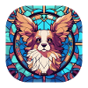 Bunte Papillon-Hunderasse Aquarellglasfarbe