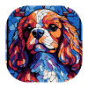 Buntes King Charles Cavalier Hundeaquarell
