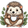 Hedgehog tea time, without hood