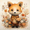 Fuchs mit Blumen