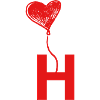 Letter h heart