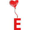 Letter e heart
