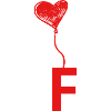 Letter f heart