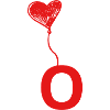 Lettre o cœur