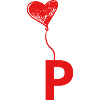 Buchstabe p Herz