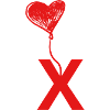 Lettre x cœur