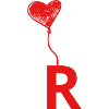 Lettre r cœur