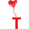 Lettre t cœur
