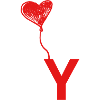 Letter y heart