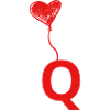 Letter q heart