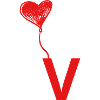 Letter v heart