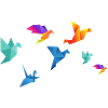Mehrfarbige Papiervögel