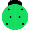 Green Ladybug with Black Spots