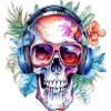 Skull with headphones 3
