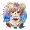 Teddybear girl et gâteau
