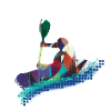 Rowing, rafting, kayaking, graffiti, boat