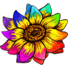 Sonnenblume in Regenbogenfarben